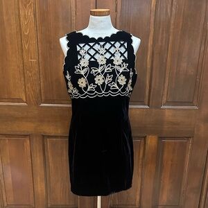Vintage Scott McClintock Black Velvet Dress